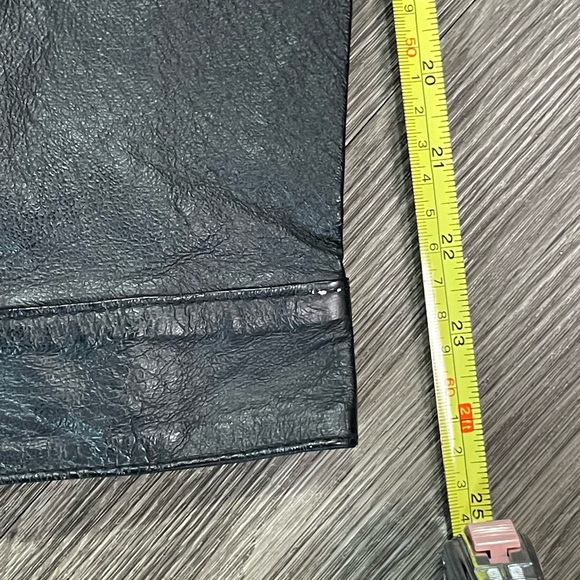 Vtg 90’s Bikers Club Women’s Large Black Leather Button-Up Shirt Jacket - Picture 6 of 7